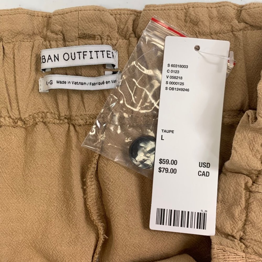 Urban Outfitters Paperbag Cargo Pants Size L NWT Linen Blend - Picture 5 of 9